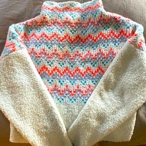 Anthropologie Pillcro cropped Sherpa sweater fair-isle